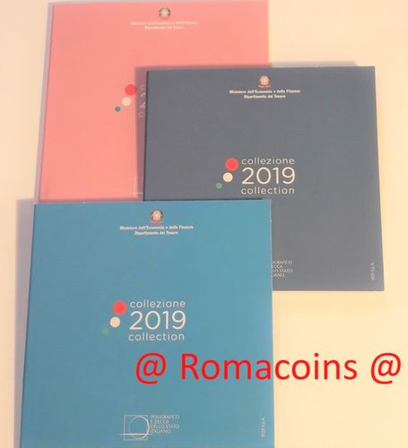 3 Serie Divisionali Italia 2019 Fdc 8 Monete Fior di Conio