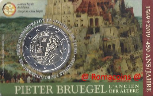 Coincard Belgica 2019 2 Euros Pieter Bruegel Idioma Francés
