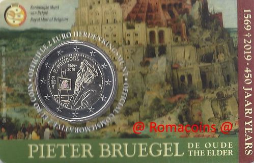 Coincard Belgica 2019 2 Euros Pieter Bruegel Idioma Holandés