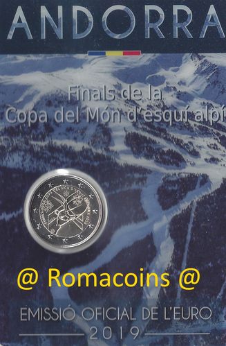 Coincard Andorra 2019 2 Euros Copa del Mundo de Esquí Alpino
