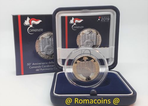 Moneda 5 Euros Italia 2019 Bimetálica Carabinieri Proof