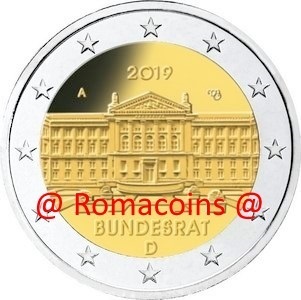 2019 Germany 2 Euro Coin Bundesrat All Letters A D F G J