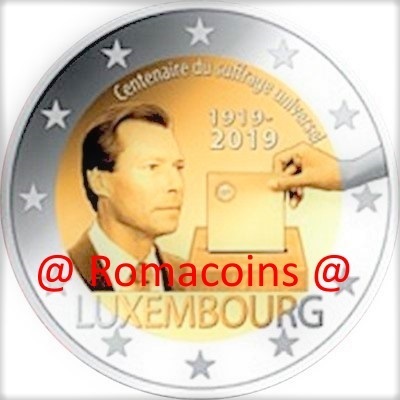 2 Euros Conmemorativos Luxemburgo 2019 Sufragio Universal