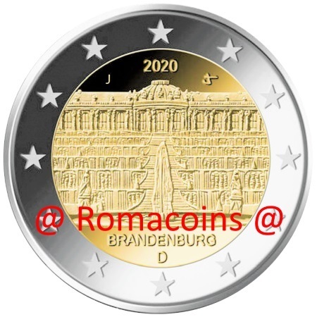 2 Euros Conmemorativos Alemania 2020 Brandenburgo Unc