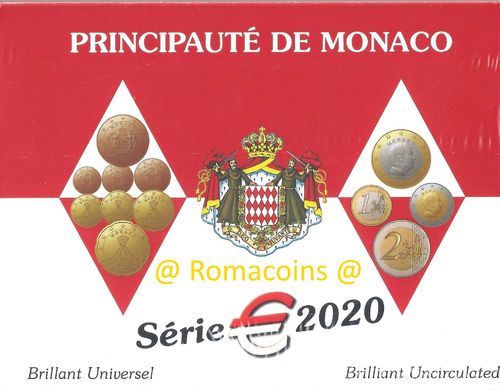 Bu Set Monaco 2020 Complete Set 8 Coins Brillant Universel