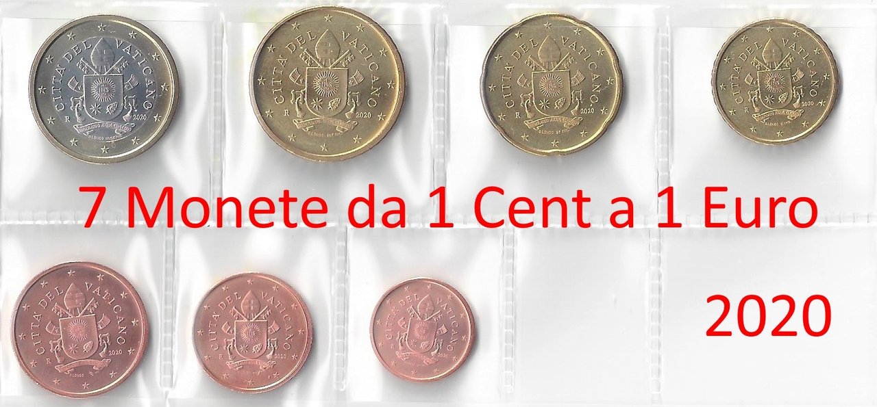 8 coins Cyprus euro full set 2 euro 2020 UNC : 1 cent 