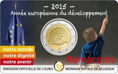Coincard 2 Euro Belgio 2015 European Year Development Casuale
