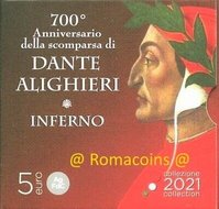 Leer mensaje completo: 5 Euro Italia 2021 Dante Alighieri Fior di Conio Rara