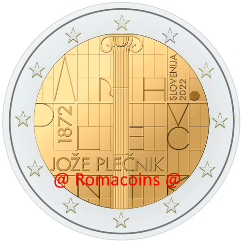 2 Euros Commémorative Slovénie 2022 Jože Plečnik