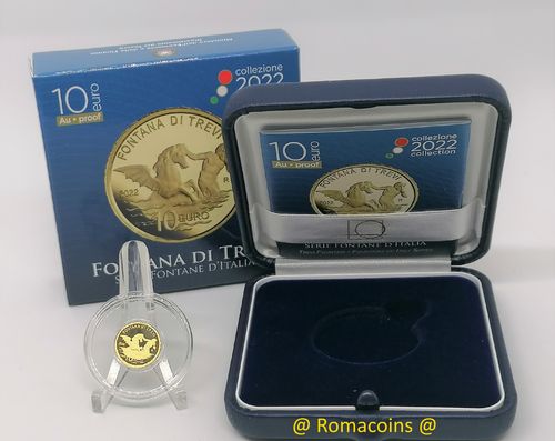 10 Euros Italia 2022 Fuente de Trevi Oro Proof