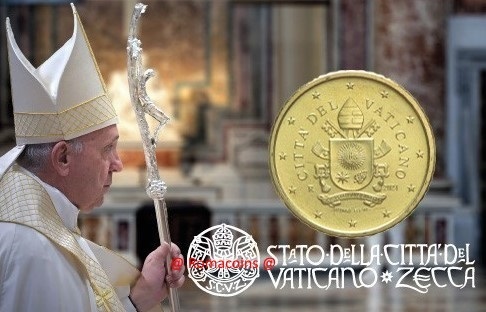 Vatican Coincard 2022 50 Cents Pope's Coat of Arms
