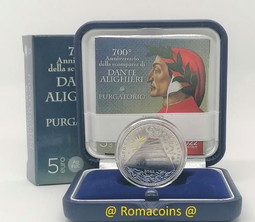 5 Euro Silber Italien 2022 Dante Alighieri Fegefeuer St.