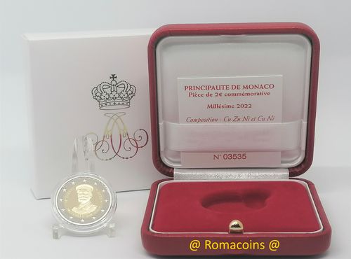 2 Euro Commemorative Coin Monaco 2022 100 Years Death Albert I