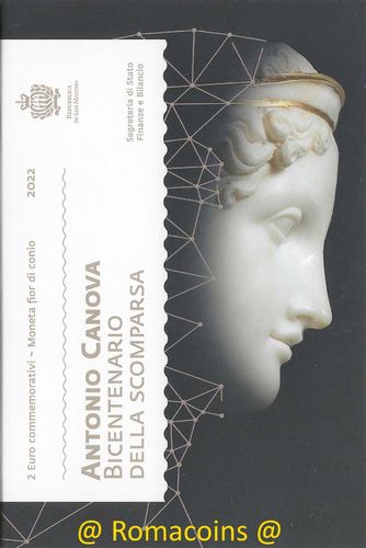 2 Euro Commemorative Coin San Marino 2022 Antonio Canova