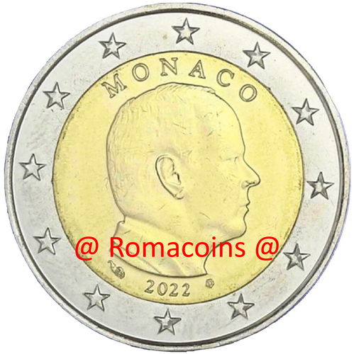 2 Euros Monaco 2022 Pièce Non Circulée Unc.