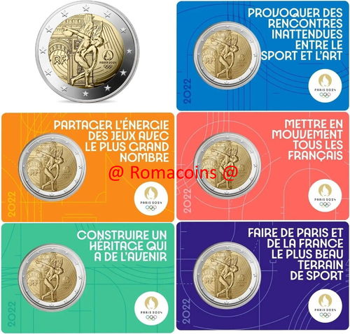 5 Coincard Francia 2022 Juegos Olímpicos de París 2024 Fdc