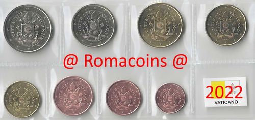 Vatikan kursmünzensatz 2022 1 Cent - 2 Euro Unc.