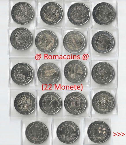 Collezione Completa 2 Euro Commemorativi 2022 22 Monete