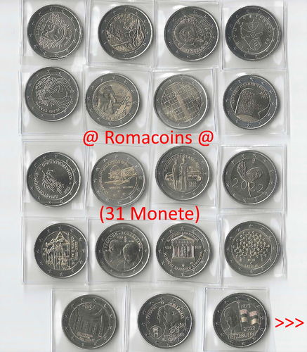 Collezione Completa 2 Euro Commemorativi 2022 31 Monete