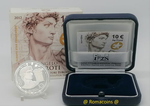 10 Euro Italy 2012 Michelangelo Silver Proof