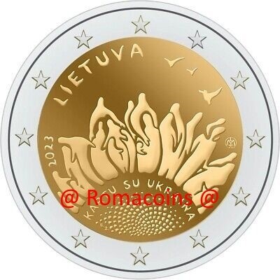 2 Euros Conmemorativos Lituania 2023 Solidaridad Ucrania