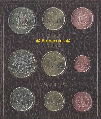 Vatikan Kms 2023 Kursmünzensatz 5 Euro Münze Bimetallisch Stempelglanz