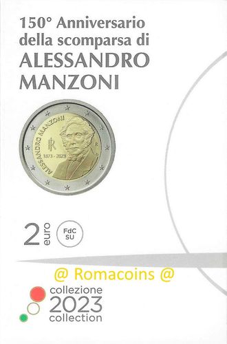 Coincard 2 Euros Commémorative Italie 2023 Alessandro Manzoni