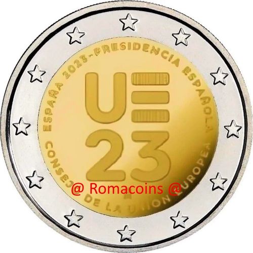 2 Euros Commémorative Espagne 2023 Présidence Conseil Européen