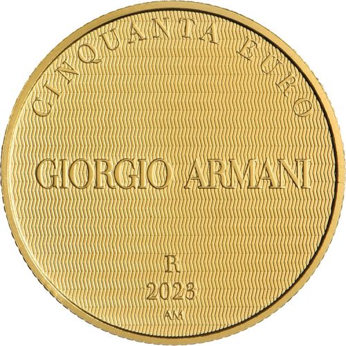 50 Euro Italia 2023 Giorgio Armani Oro Fdc Fior di Conio