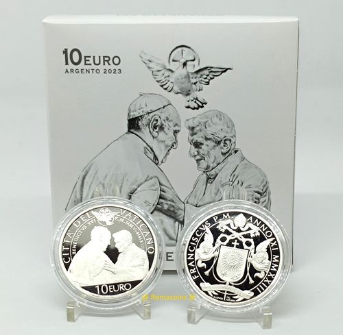 10 Euro Vaticano 2023 Argento Moneta Straordinaria Benedetto XVI
