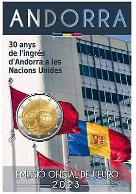 Coincard Andorre 2023 2 Euros Entrée dans l'Onu