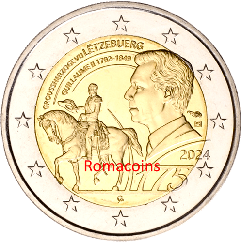 2 Euros Conmemorativos 2024 Luxemburgo Muerte Guillermo II