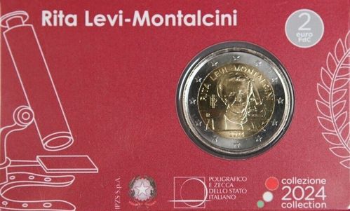 Coincard Italy 2024 2 Euro Coin Rita Levi-Montalcini